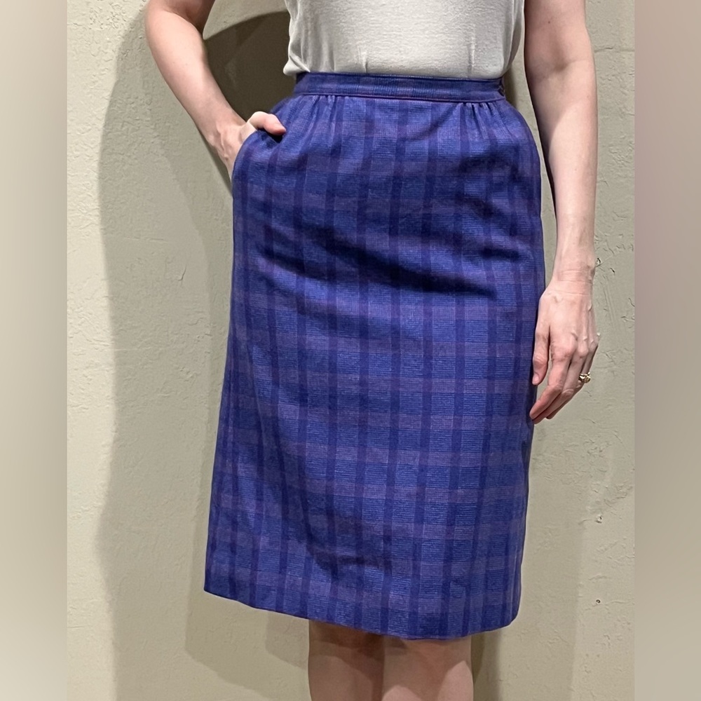 Vintage Pendleton Wool Plaid Pencil Skirt
